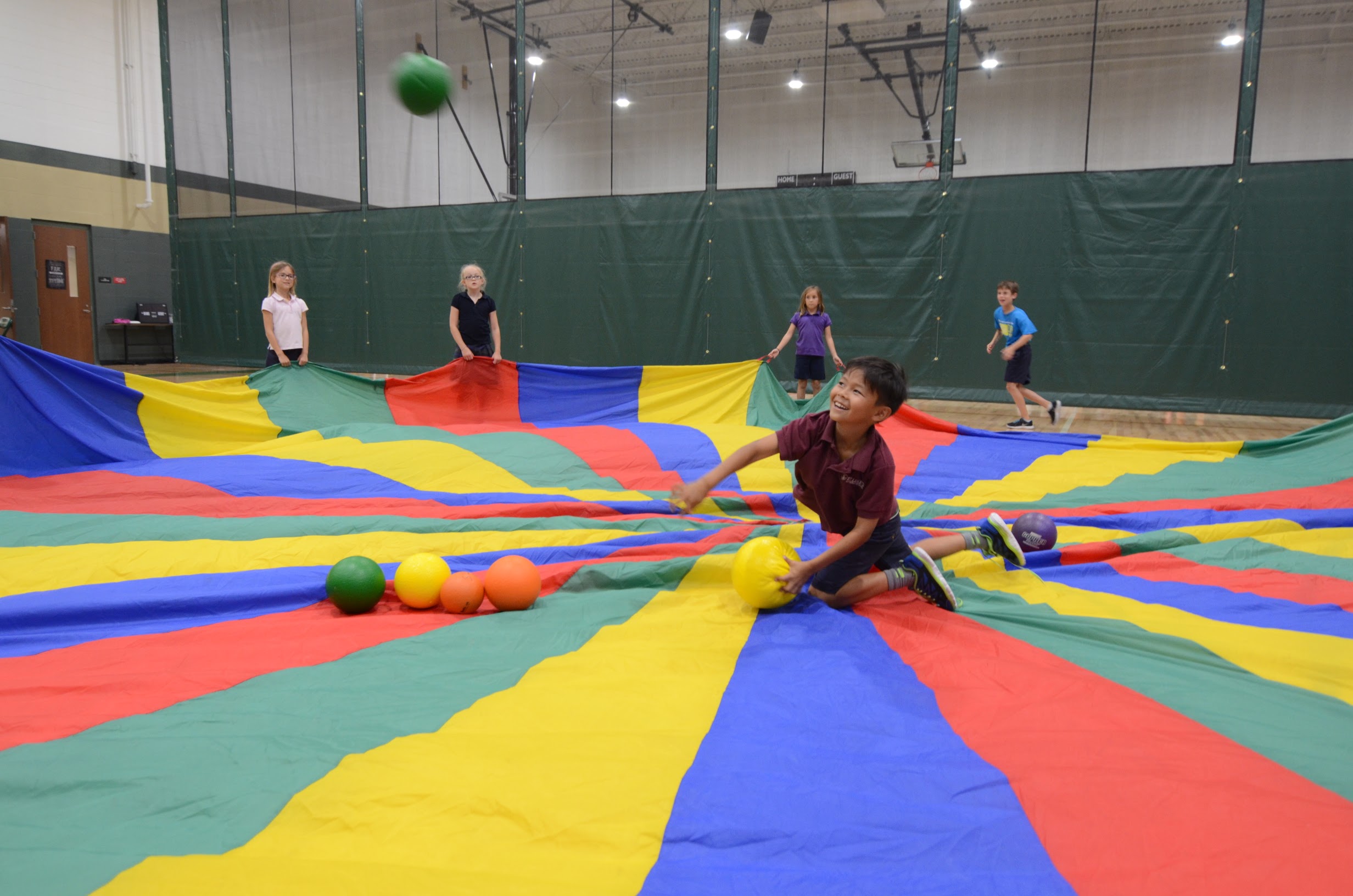 Elementary Students Playing Ball During P.E.